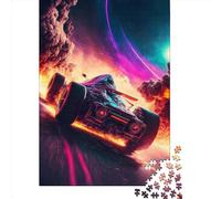 Puzzle de 1000 pièces "Race_Car_In_Space_Flames" pour adultes, puzzle en bois, jeu éducatif pour adultes, 1000 pièces (75x50 cm)