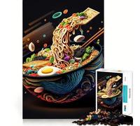 Puzzle de 1000 pièces Ramen Japan Neon Food pour Adultes, Jeu de réflexion, Passe-Temps la Maison, Bords Nets, Joli Cadeau (38x26cm)