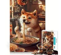 Puzzle de 1000 pièces Ramen Shiba Inu pour Adultes, Jeu d'exercice Mental, détente, découpe de précision, Cadeau élégant (38x26cm)
