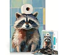 Puzzle de 1000 pièces Raton Laveur avec Papier Toilette pour Adolescents, stimule la mémoire, se détend en Douceur, découpe Premium, Surprise d'anniversaire (38x52cm)