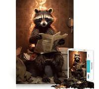 Puzzle de 1000 pièces Raton Laveur et Journal des Toilettes pour Adolescents stimule la mémoire, Calme et apaisant, Cadeau de qualité supérieure (50x75cm)
