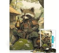 Puzzle de 1000 pièces Raton Laveur Samouraï pour Adolescents Stimule la mémoire Détente et Douceur Coupe Premium Surprise d'anniversaire (38x52cm)