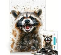 Puzzle de 1000 pièces Raton Laveur Watersketch pour Adolescents, Jeu de réflexion, évasion apaisante, Bords précis, Cadeau Exceptionnel (38x52cm)