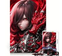 Puzzle de 1000 pièces Red Dragon ﹨u Warrior Anime Girl pour Adolescents, Collection d'art Recall Upgrade Calm Relax Clear Cut (50x75cm)