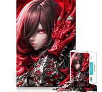 Puzzle de 1000 pièces Red Dragon ﹨u Warrior Anime Girl pour Adultes, défi Mental, qualité et Art (38x26cm)