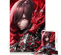 Puzzle de 1000 pièces Red Dragon ﹨u Warrior Anime Girl pour Adultes, défi Mental, qualité et Art (38x26cm)