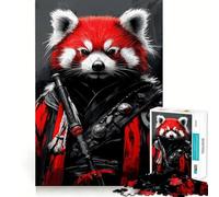 Puzzle de 1000 pièces Red Panda Crimson Warrior pour Adultes et Adolescents Se Souvenir, Construire Lentement, apprécier, découpe précise, œuvre d'art à Collectionner (38x52cm)
