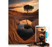 Puzzle de 1000 pièces Reflet d'arbre dans Une Piscine du désert (38x26cm) Décoration Murale de Noël Idéal pour stimuler Le Cerveau et se détendre
