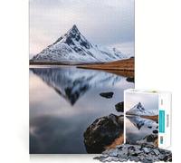 Puzzle de 1000 pièces Reflet de Montagne enneigée dans Un lac Calme pour Adultes, idéal pour stimuler la mémoire, Jouer en Groupe et créer Un Motif Surprise pour Noël (50x75cm)