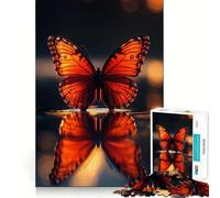 Puzzle de 1000 pièces Reflet de Papillon Orange pour Adultes, défi cérébral, Jeu de Loisirs, découpe Nette, Cadeau Exceptionnel (38x52cm)