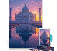 Puzzle de 1000 pièces Reflet du Taj Mahal pour Adultes, Jeu de réflexion, détente, découpe Parfaite, Cadeau mémorable 38x26cm