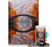 Puzzle de 1000 pièces Reflet d'un Pont en Arche de Pierre pour Adultes et Adolescents, idéal pour améliorer la mémoire, détente et Relaxation Découpe Nette, Cadeau Charmant 50x75cm