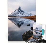 Puzzle de 1000 pièces Reflet d'une Montagne enneigée dans Un lac Calme pour Adolescents, Jeu d'exercice Mental, Design apaisant, Cadeau précieux (38x52cm)