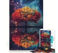 Puzzle de 1000 pièces Reflets d'arbre dans Un Ciel étoilé Bords Lisses Jeu de Concentration Amusant Idéal pour des Moments de détente Cadeau d'anniversaire (38x26cm)