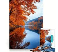 Puzzle de 1000 pièces Reflets d'automne sur Un lac Jeu d'articulation Facile Stimulant cérébral Détente et Amusement Cadeau d'anniversaire Amusant (38x52cm)