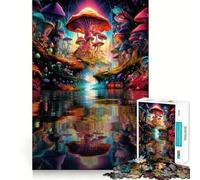 Puzzle de 1000 pièces Reflets de forêt de Champignons pour Adolescents, Think Toy, Objet de Collection aux Lignes épurées et apaisantes (50x75cm)