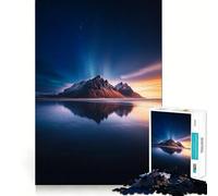Puzzle de 1000 pièces Reflets de Montagne au Coucher du Soleil pour Adolescents, idéal pour développer sa mémoire, se détendre et s'apaiser Un Cadeau Classique à Assembler (38x52cm)