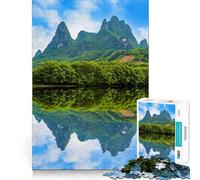 Puzzle de 1000 pièces Reflets de Montagne pour Adolescents Développement de la mémoire Conception Anti-Stress Cadeau touchant (38x26cm)