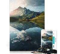 Puzzle de 1000 pièces Reflets de Montagne pour Adolescents Jeu de réflexion Relaxant Cadeau de qualité supérieure (38x52cm)