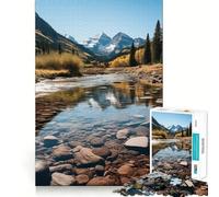 Puzzle de 1000 pièces Reflets de rivière et de Montagne pour Adolescents Jeu intellectuel, Moments de Partage, découpe de qualité, Cadeau mémorable (38x26cm)