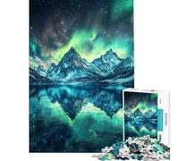 Puzzle de 1000 pièces Reflets des Pics aurores boréales pour Un Jeu éducatif Stimulant Un Jeu Familial pour améliorer la mémoire Un Cadeau et Un Jouet idéal (Taille 75x50cm)