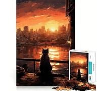 Puzzle de 1000 pièces Reflets du Coucher de Soleil pour Adultes Puzzle de mémoire à Monter Lentement Cadeau créatif et Relaxant 50x75cm
