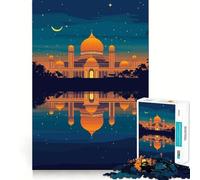Puzzle de 1000 pièces « Reflets du Palais Doré la Nuit » Décoration idéale Jeu cognitif Cadeau Facile à Jouer Cadeau d'anniversaire (38x26cm)