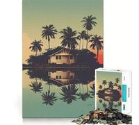 Puzzle de 1000 pièces - Réflexions tropicales - Coupe précise - Jouet amusant pour le repos - Cadeau d'anniversaire - Jeu d'art (50 x 75 cm)