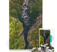 Puzzle de 1000 pièces Refuge de Montagne Jeu Familial Assemblage de Motifs avec des pièces de Formes aléatoires Parfaitement emboîtables 38x26cm
