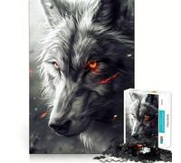 Puzzle de 1000 pièces Regard perçant du Loup pour Adultes entraînement cérébral Amusant,découpe de précision,Bords Lisses,activité captivante pour des soirées tranquilles (38x52cm)
