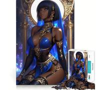 Puzzle de 1000 pièces Reine aux Yeux Bleus en Or,Personnage d'anime,Jeu d'assemblage précis,Jouet créatif et Amusant,Jeu de Paix,Cadeau de Noël apaisant (38x52cm)