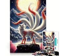 Puzzle de 1000 pièces Renard à Neuf queues Mystique pour Adolescents améliore la mémoire, Passe-Temps Silencieux, Bords précis, Cadeau d'anniversaire (38x52cm)