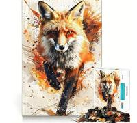 Puzzle de 1000 pièces Renard Aquarelle Splash, Jouet pour Adolescents, défi cérébral, activité à la Maison, découpe Nette, Cadeau touchant 50x75cm