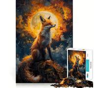 Puzzle de 1000 pièces Renard au Coucher du Soleil pour Adolescents améliore la mémoire et Les Loisirs, découpe Solide, pour Les vœux du Père Noël 38x26cm