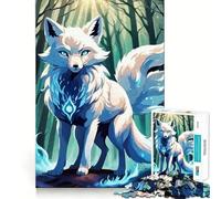 Puzzle de 1000 pièces Renard Blanc Mystique dans la forêt pour Adolescents Un Cadeau élégant, idéal pour développer la mémoire et s’Amuser (38x52cm)