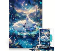 Puzzle de 1000 pièces Renard endormi dans Une forêt Fantastique pour Adolescents Jeu d'exercice Mental, Relaxation, Assemblage, liste de souhaits du Père Noël 38x52cm