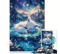 Puzzle de 1000 pièces Renard endormi dans Une forêt Fantastique pour Adultes et Adolescents, idéal pour développer la mémoire et se détendre, Cadeau de Noël 50x75cm