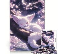 Puzzle de 1000 pièces Renard Fennec endormi pour Adolescents Jeu Intelligent pour Partager Un Moment de complicité Assemblage d'une Image Œuvre d'art 38x26cm
