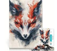 Puzzle de 1000 pièces Renard Kitsune Blanc Jeu de réflexion de Haute précision Découpe Originale Un défi Amusant pour Passer Le Temps (38x26cm)