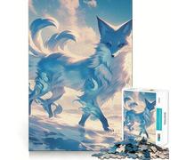 Puzzle de 1000 pièces Renard Kitsune Mystique pour Adultes Jeu de Logique Fine Silencieux et Amusant Bords Nets Cadeau Souvenir (38x26cm)