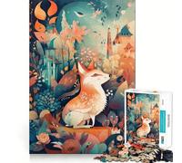Puzzle de 1000 pièces Renard Mignon et fantaisiste,Jouet créatif et Stimulant,Assemblage Solide,sans pièces détachées,activité idéale pour Partager Un Moment privilégié en Famille (50x75cm)