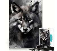 Puzzle de 1000 pièces Renard Peint à l'aquarelle Jeu créatif et Stimulant Emboîtement Parfait Pas de pièces détachées Activité de Partage et de complicité avec Les Proches (38x52cm)