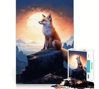 Puzzle de 1000 pièces Renard Roux dans la forêt pour Adolescents Améliore la mémoire, Les Liens familiaux, Bords précis, Cadeau attentionné (38x26cm)