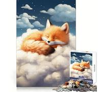 Puzzle de 1000 pièces Renard Roux Endormi pour Adolescents Jeu de Réflexion Anti-Stress Découpe Fine Liste de Souhaits du Père Noël 38x52cm