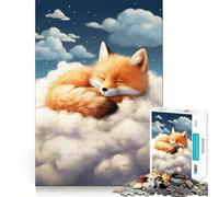 Puzzle de 1000 pièces Renard Roux Endormi pour Adolescents Jeu de Réflexion Anti-Stress Découpe Fine Liste de Souhaits du Père Noël 38x52cm