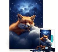 Puzzle de 1000 pièces Renard Roux endormi pour Adolescents Souvenirs, Amélioration, Esprit Calme, Découpe Nette, Pièce de Collection 38x26cm