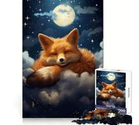 Puzzle de 1000 pièces Renard Roux endormi pour Adultes et Adolescents Amélioration de la mémoire Détente et légèreté Découpe Nette Joli Cadeau 38x26cm