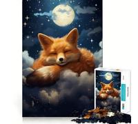 Puzzle de 1000 pièces Renard Roux endormi pour Adultes et Adolescents Amélioration de la mémoire Détente et légèreté Découpe Nette Joli Cadeau 38x26cm