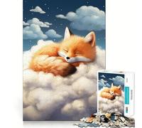 Puzzle de 1000 pièces Renard Roux Endormi pour Adultes Jeu de logique et de réflexion Anti-Stress Découpe Ferme 50x75cm