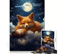 Puzzle de 1000 pièces Renard Roux Endormi pour Adultes Jeu de logique Pointue Loisirs à la Maison Découpe précise 50x75cm